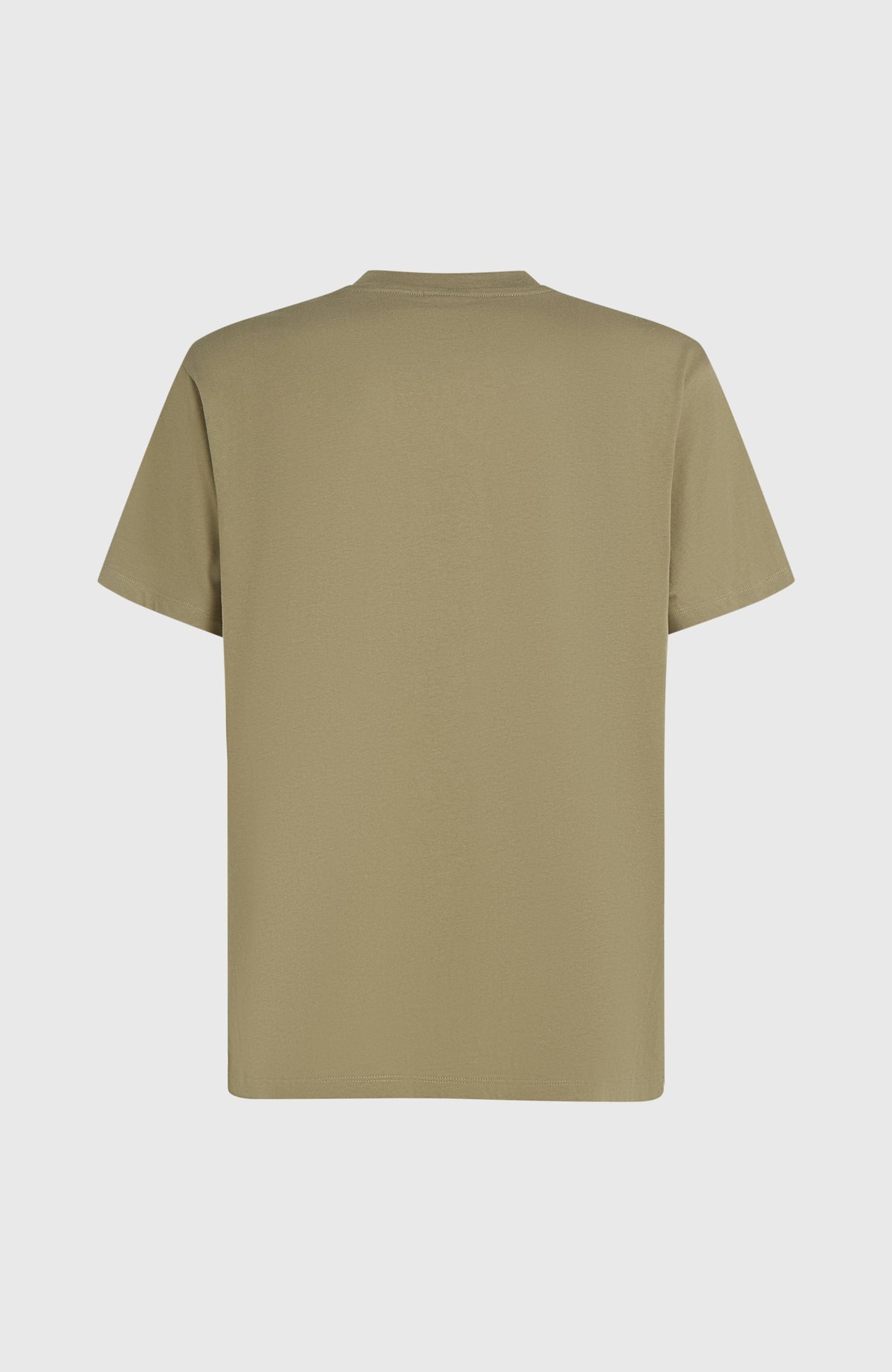 Chest Pocket T-Shirt für Herren, grün, flach liegend von hinten mit geradem Saum