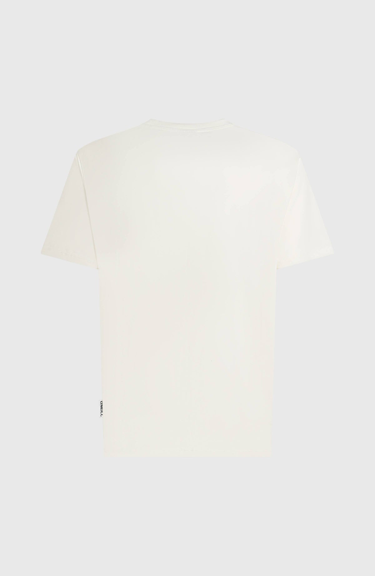 Original Cali T-Shirt für Herren, weiß, flach liegend von hinten mit unifarbener Rückseite und Logo-Label am Saum