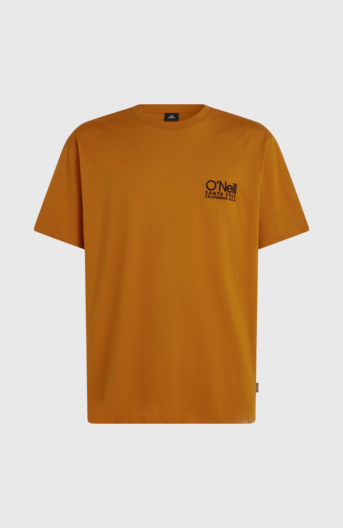 Original Cali T-Shirt für Herren, orange mit Logo-Print in Schwarz, freigestellt von vorne