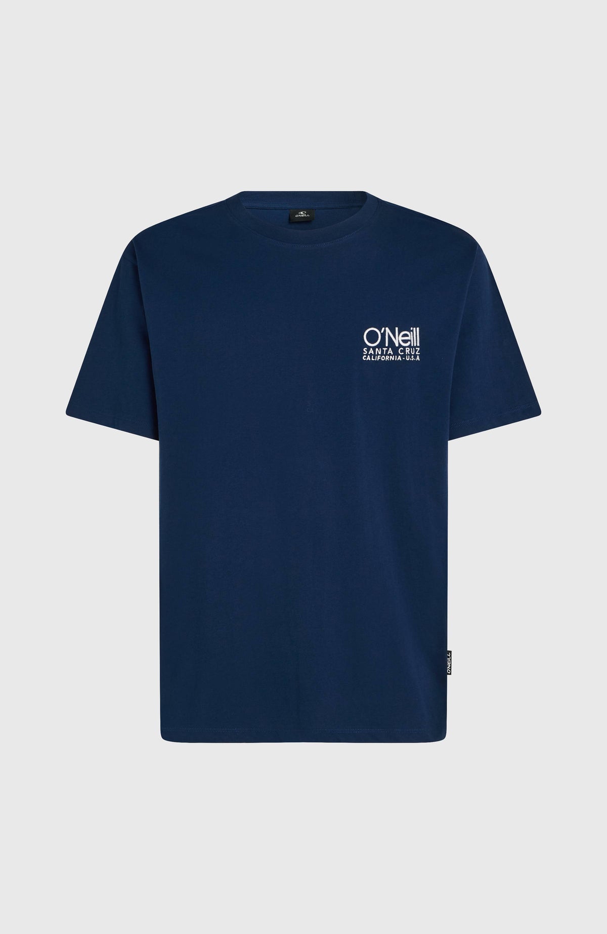 Original Cali T-Shirt für Herren, blau mit Logo-Print in Weiß, flach liegend von vorne
