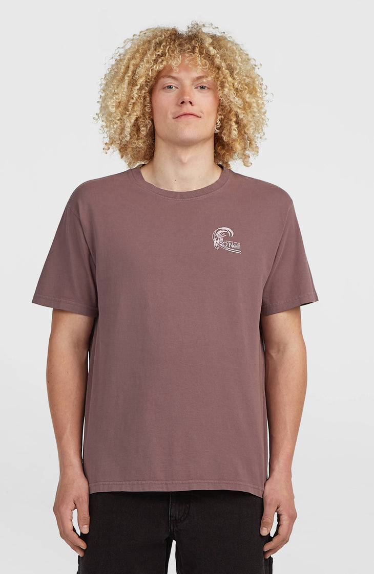 O'Riginals Retro Back-Print T-Shirt | Purple Gray