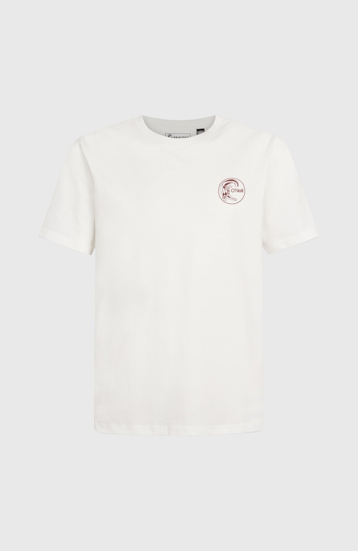 O'Neill O'RIGINALS BACK PRINT T-SHIRT für Herren, weiß mit Grafik-Print in Braun, Vorderansicht