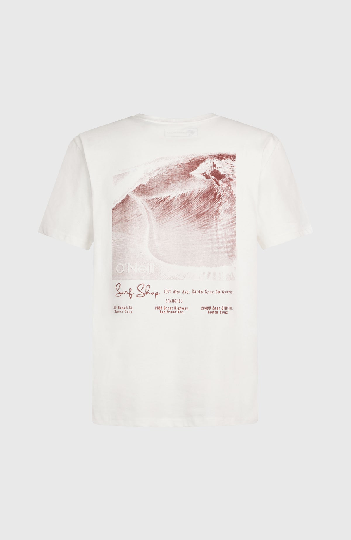 O'RIGINALS BACK PRINT T-SHIRT für Herren, weiß mit Grafik-Print in Braun, Rückansicht mit großem Rückenprint