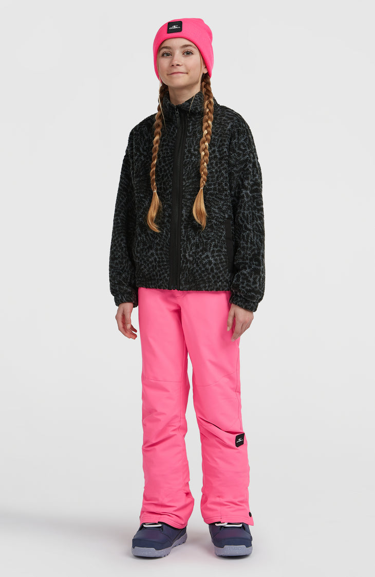 Flauschige Fleecejacke mit Reißverschluss | Black Animalica