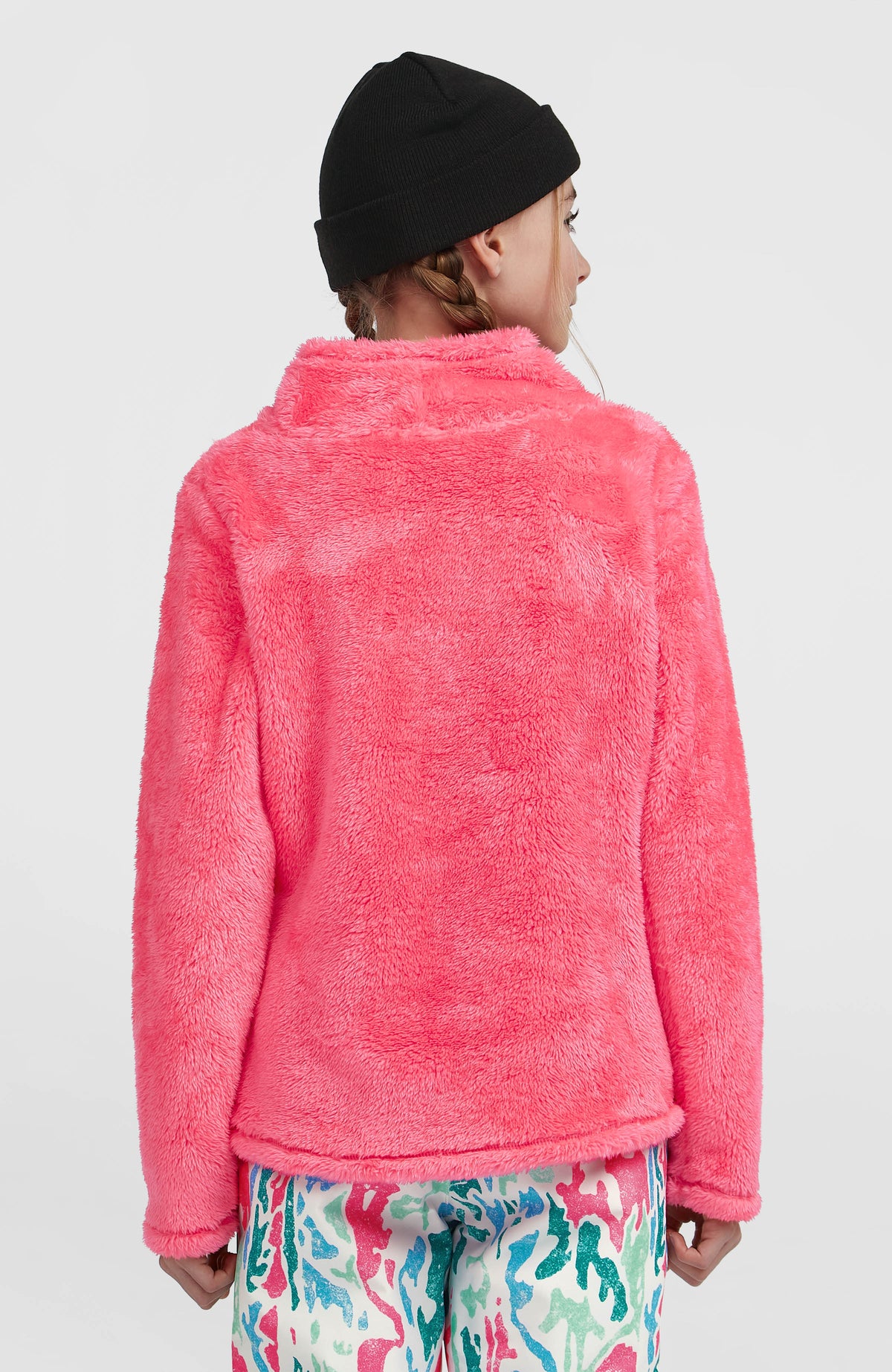 Kuscheliger FWC'Cruz Fleecepullover für Mädchen, pink, Rückansicht, getragen am Model