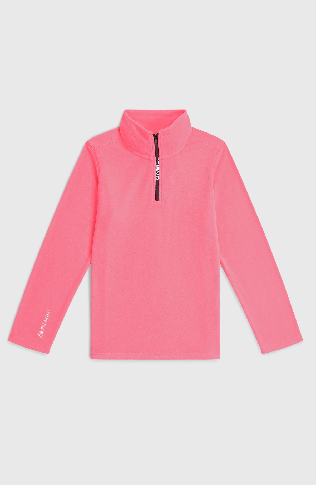 FWC'Cruz Jack's Fleecepullover für Mädchen, pink, flach liegend von vorne mit Halbreißverschluss