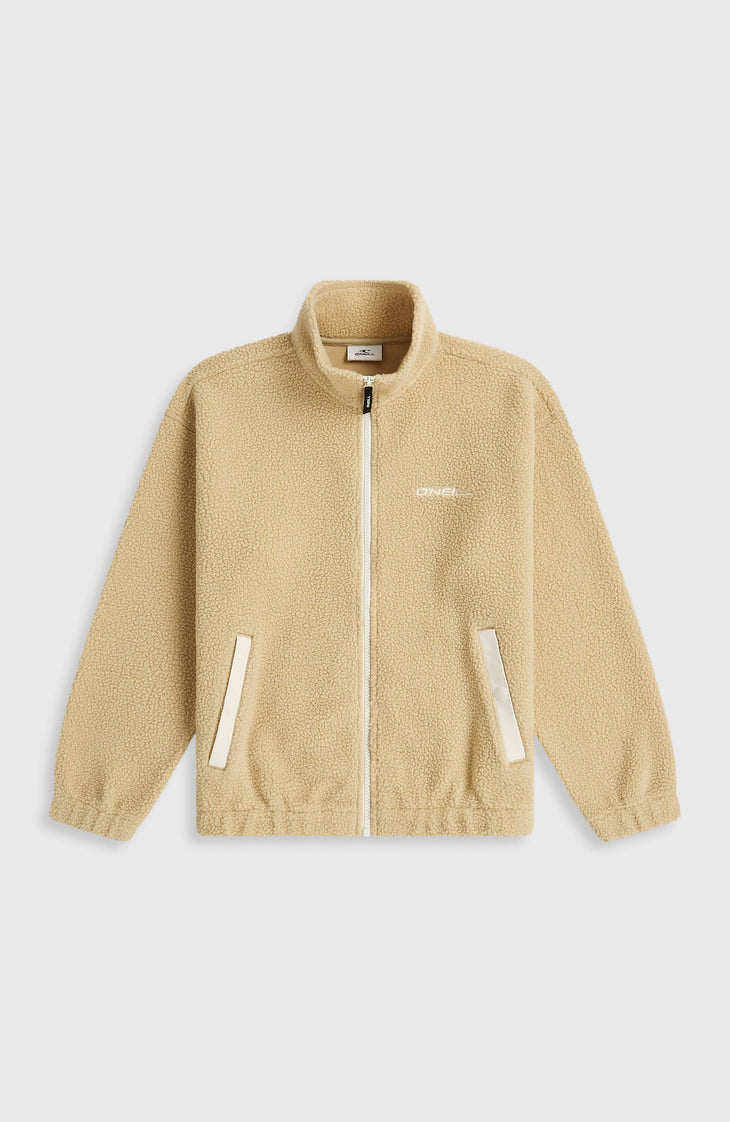Flauschige Fleecejacke mit Reißverschluss | Olive Blush