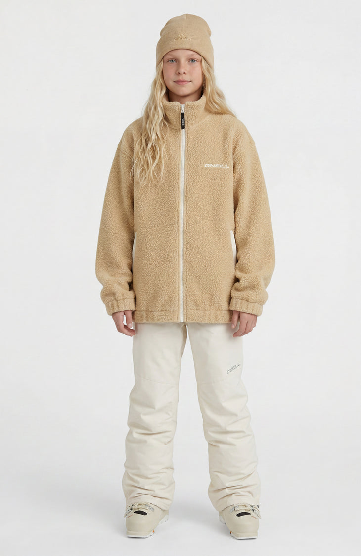 Flauschige Fleecejacke mit Reißverschluss | Olive Blush