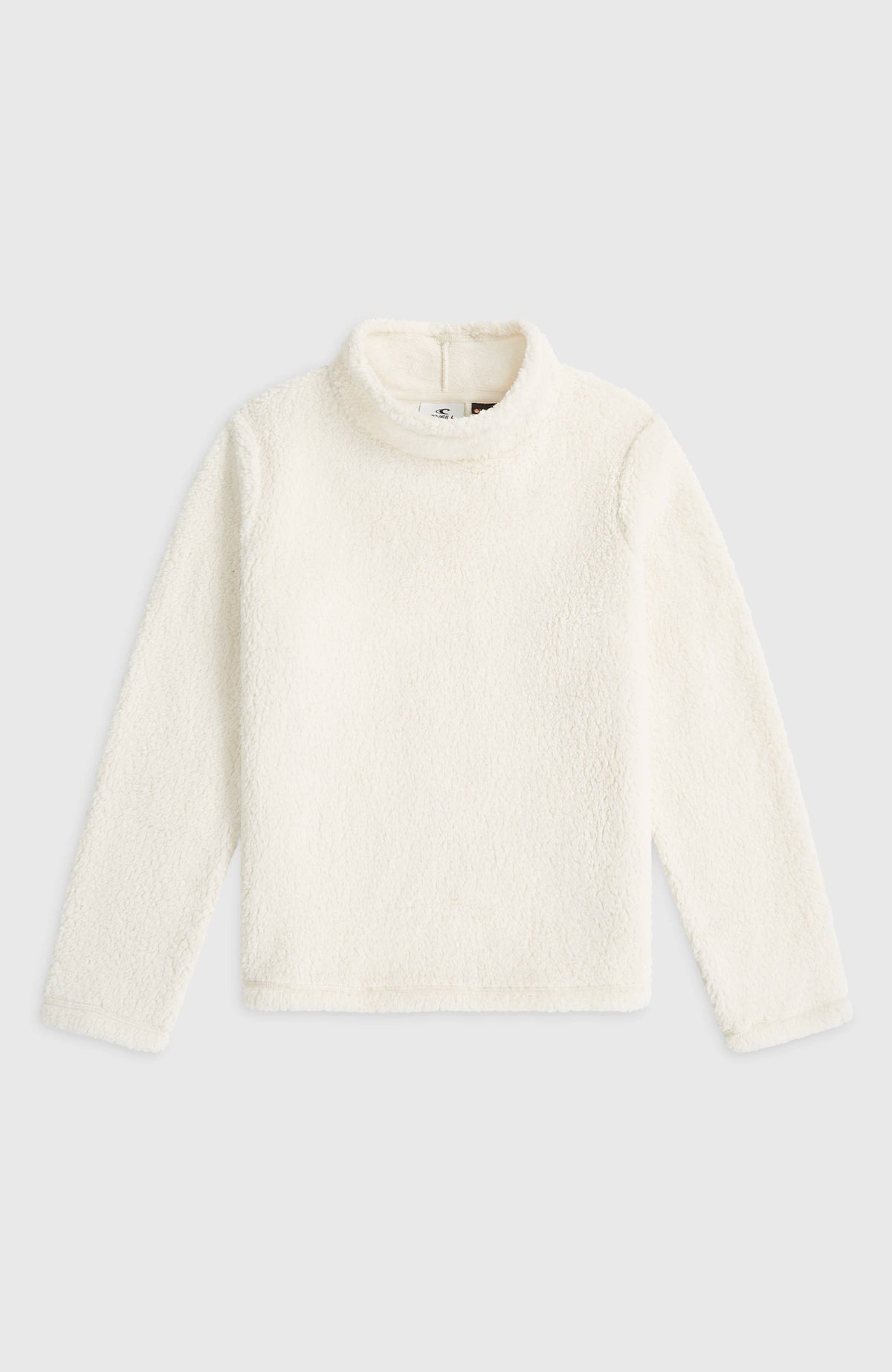 Kuscheliger FWC'Cruz Fleecepullover für Mädchen, weiß, flach liegend von vorne