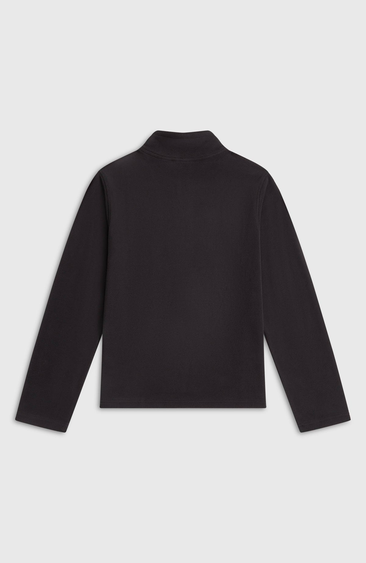 Schwarzer FWC'Cruz Jack's Fleecepullover für Mädchen, flach liegend von hinten mit Stehkragen