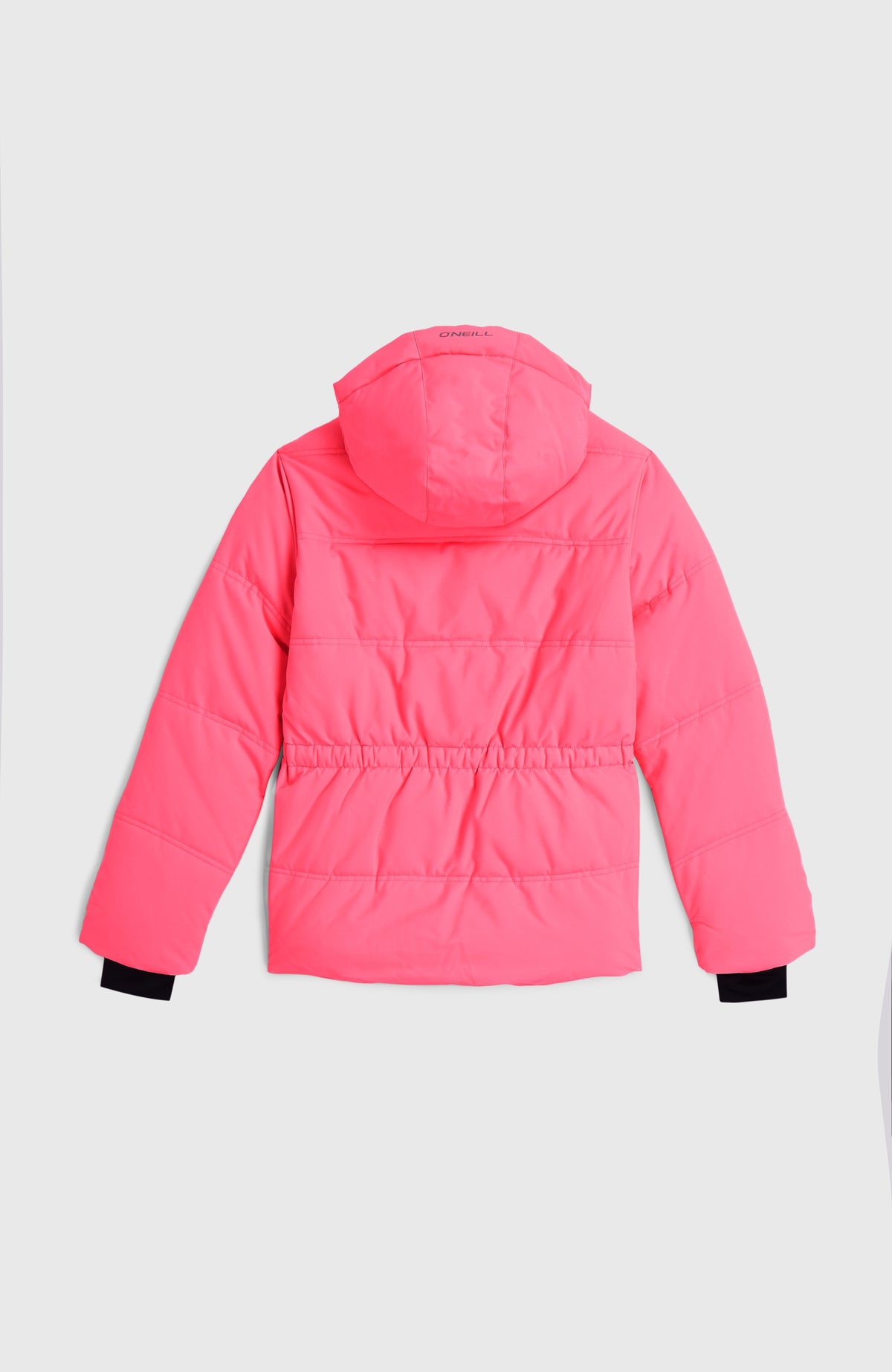 Gesteppte FWC'Cruz Skijacke für Mädchen, pink, flach liegend von hinten mit Kapuze