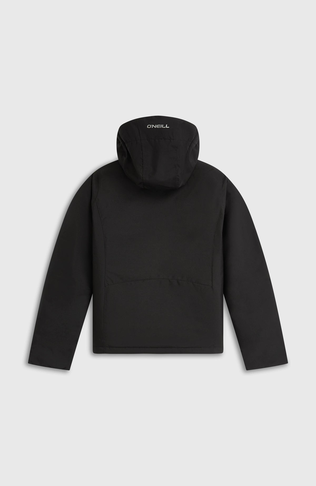 FWC'Cruz Skijacke für Mädchen, schwarz, flach liegend von hinten mit Kapuze und Logo-Print