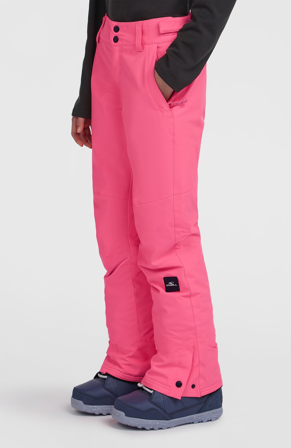 FWC'Cruz Skihose für Mädchen, pink, Seitenansicht am Model mit Reißverschlusstasche