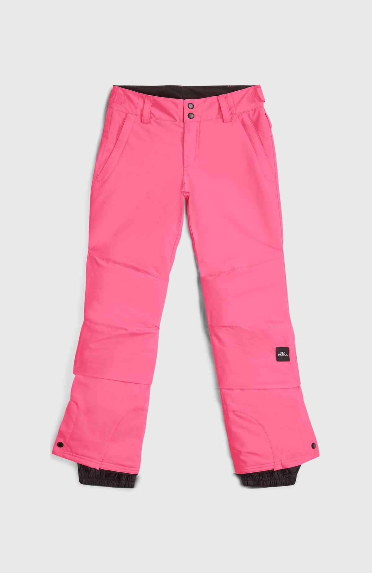 Pinke FWC'Cruz Skihose für Mädchen, flach liegend von vorne mit Schneefang