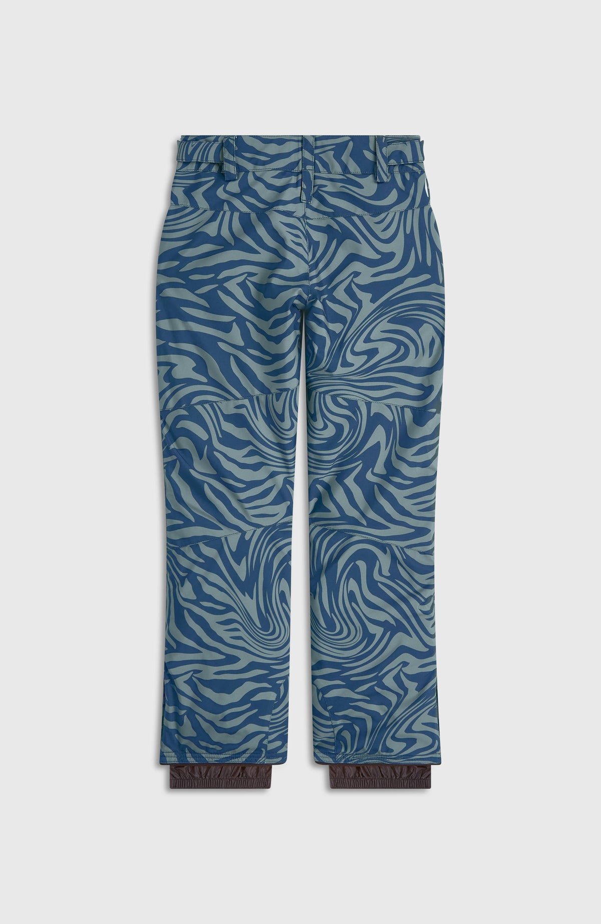 FWC'Cruz Skihose für Mädchen, blau mit Zebramuster in Grau, flach liegend von hinten