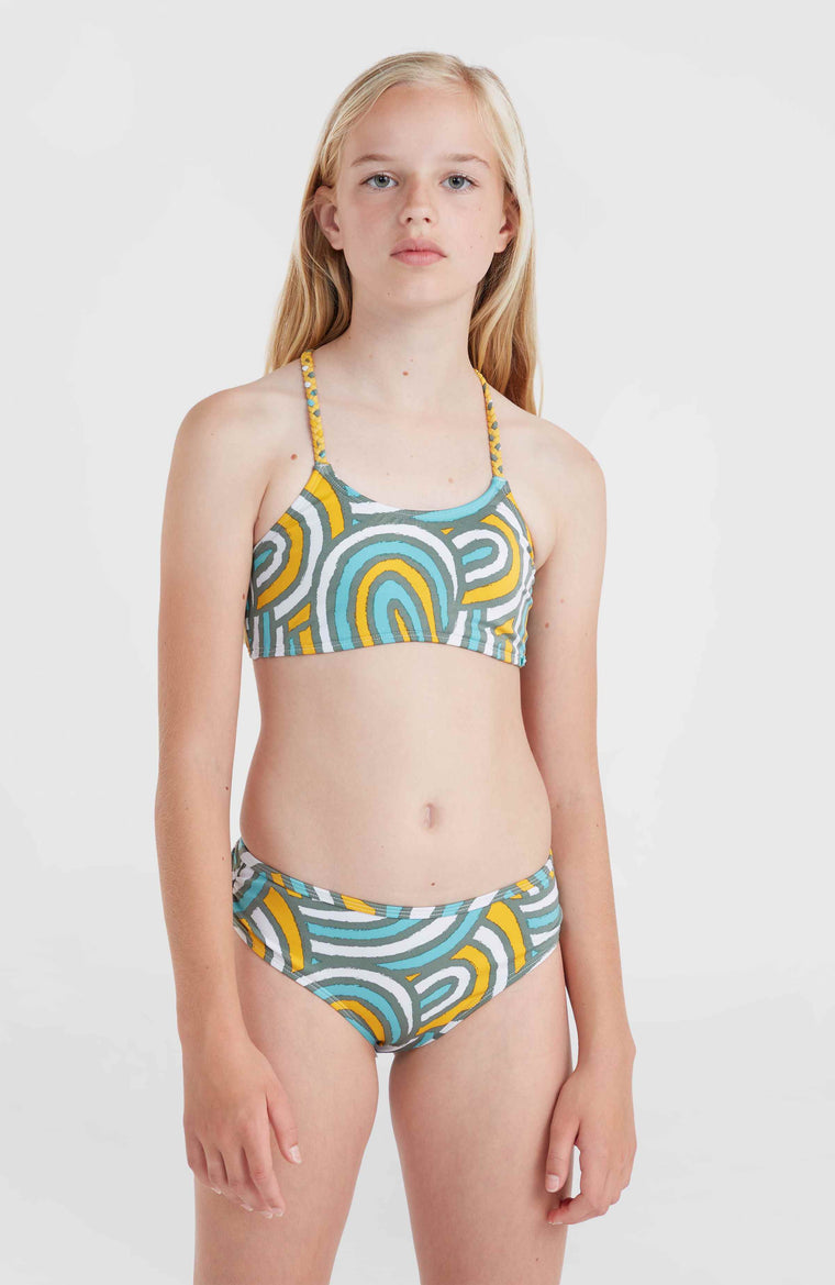 Mix and Match Tropics Bikini-Set | Blue Rainbow Stripe Mix and Match Tropics Bikini-Set | Blue Rainbow Stripe