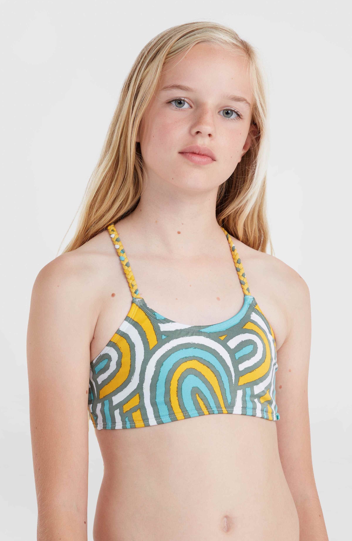 Mix and Match Tropics Bikini-Set | Blue Rainbow Stripe