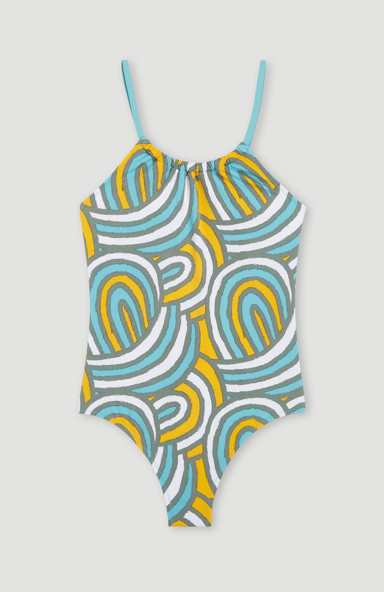 Mix and Match Cali Badeanzug | Blue Rainbow Stripe Mix and Match Cali Badeanzug | Blue Rainbow Stripe