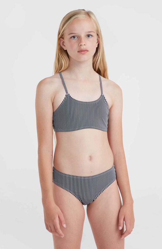 Essentials Bikini-Set | Black Simple Stripe