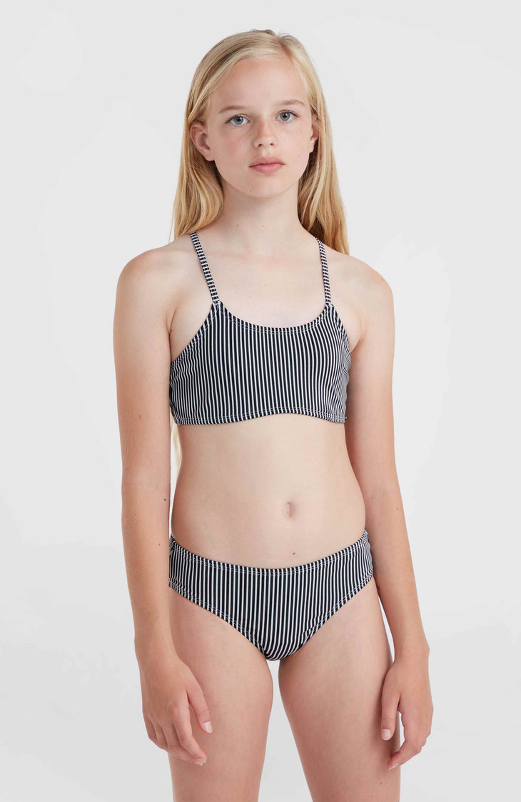 Essentials Bikini-Set | Black Simple Stripe