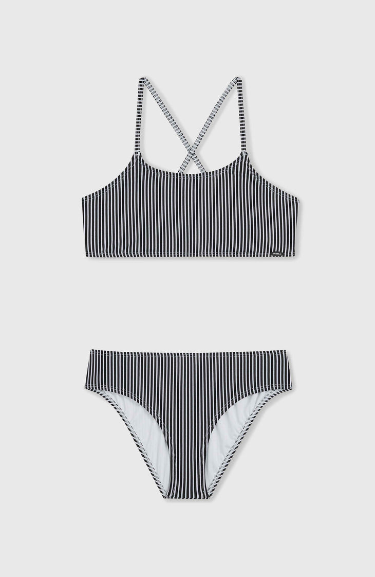 Essentials Bikini-Set | Black Simple Stripe