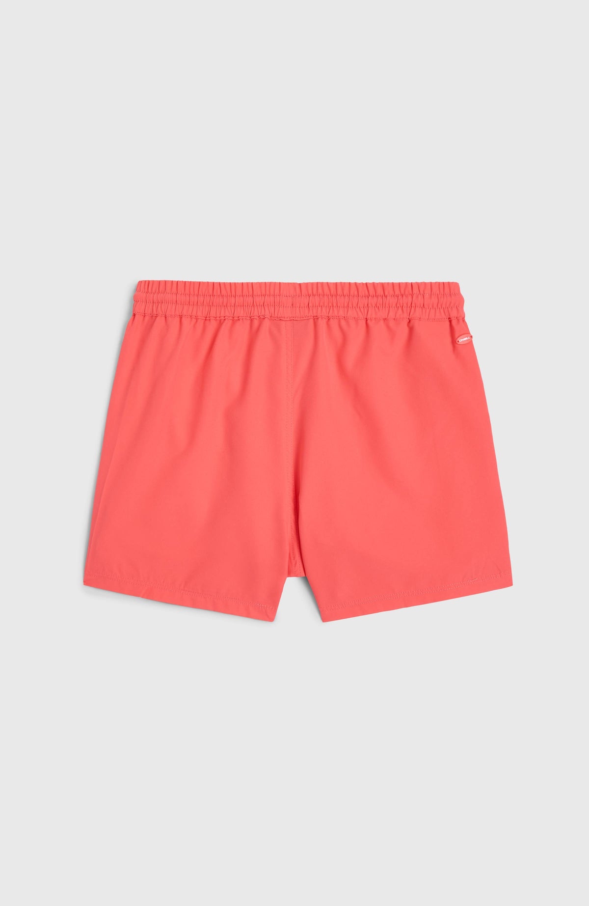 Essentials 11'' Badeshorts für Mädchen, pink, flach liegend von hinten mit elastischem Bund