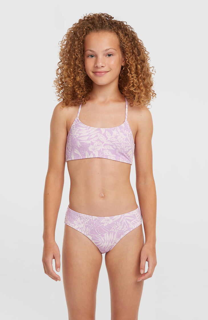 Essentials Bralette-Bikini-Set | Purple Island Sky