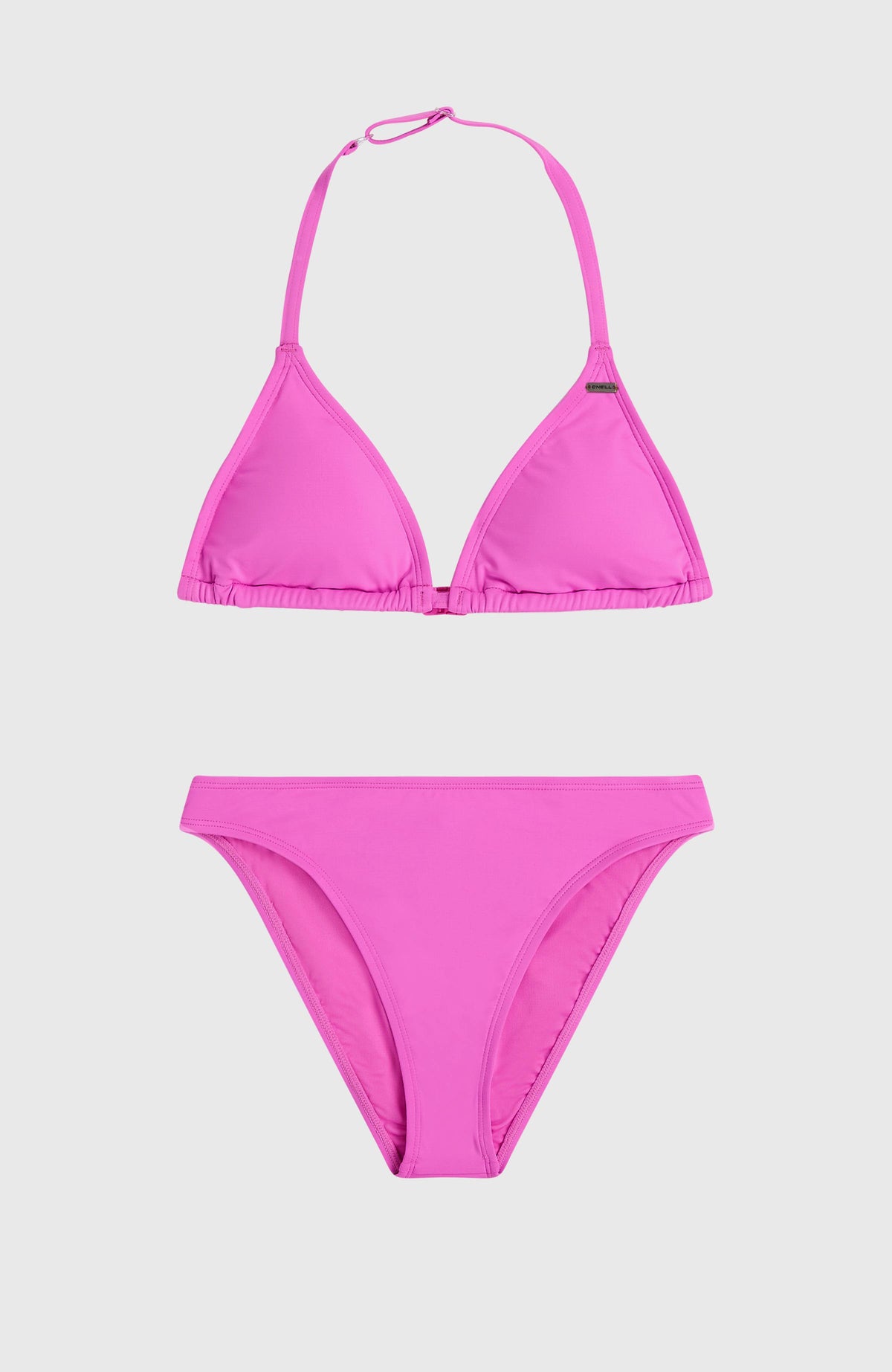 Essentials Triangel-Bikini-Set für Mädchen, lila, Set aus Oberteil und Hose, flach liegend von vorne