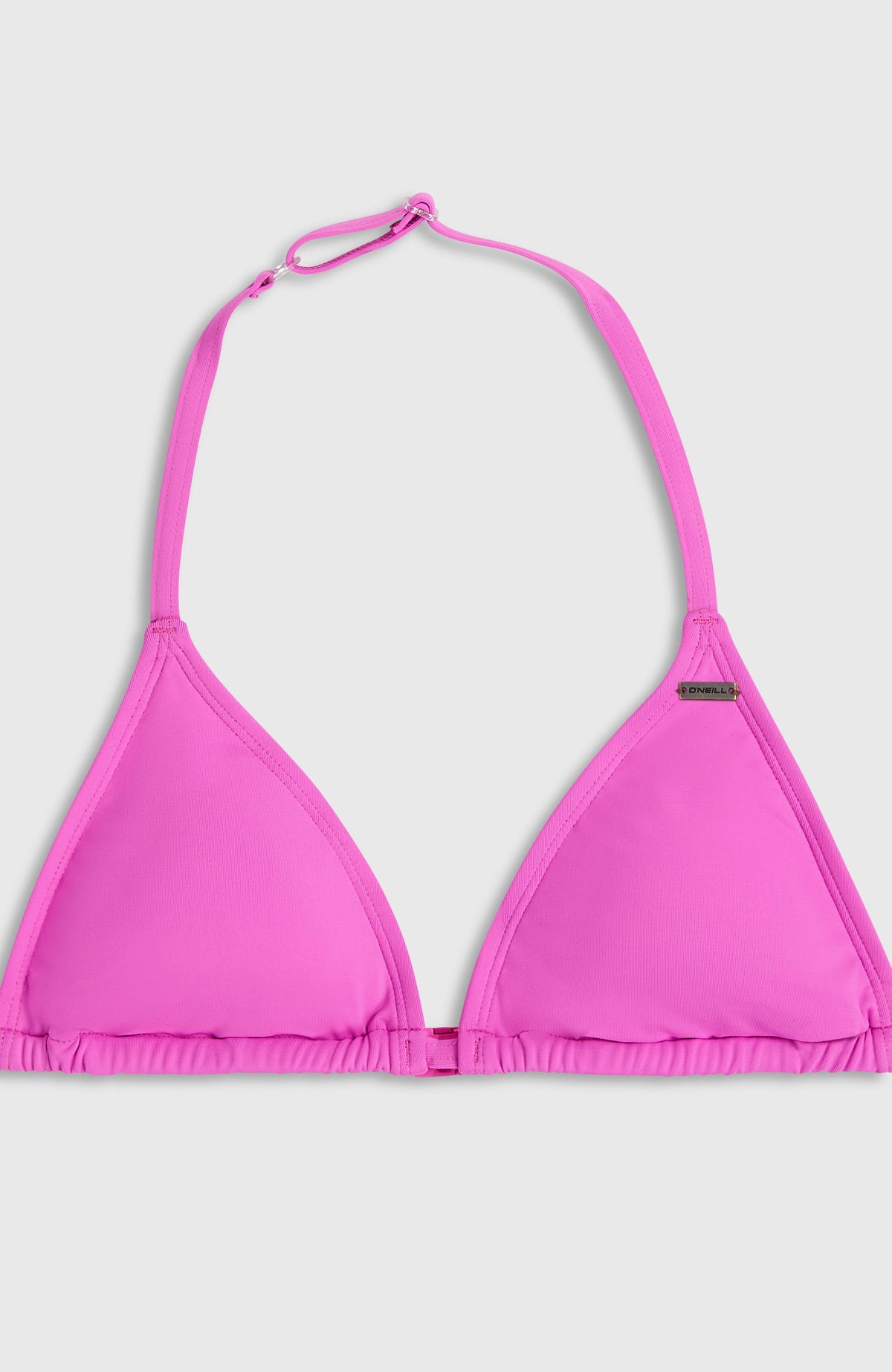 Essentials Triangel-Bikini-Set für Mädchen, lila, Nahaufnahme des Oberteils flach liegend von vorne
