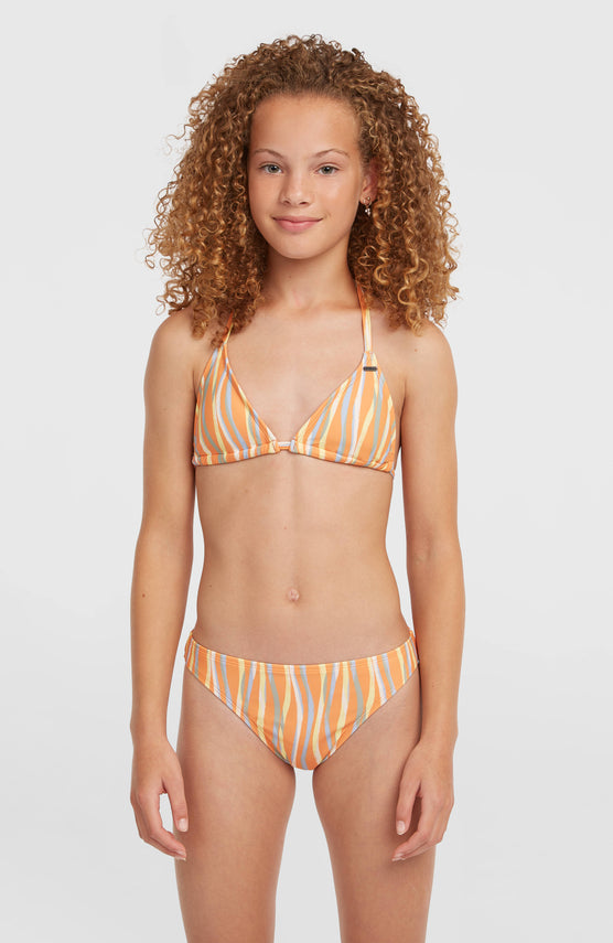 Essentials Triangel-Bikini-Set | Funky Peach Swirly