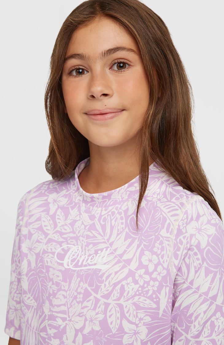 O'Neill Graphic Shortsleeve-Schwimmshirt | Purple Island Sky