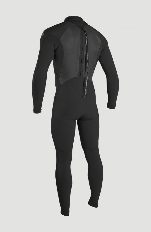 Epic 5/4 Back Zip Full Wetsuit Neoprenanzug für Herren, schwarz, freigestellt von hinten mit Rücken-Reißverschluss