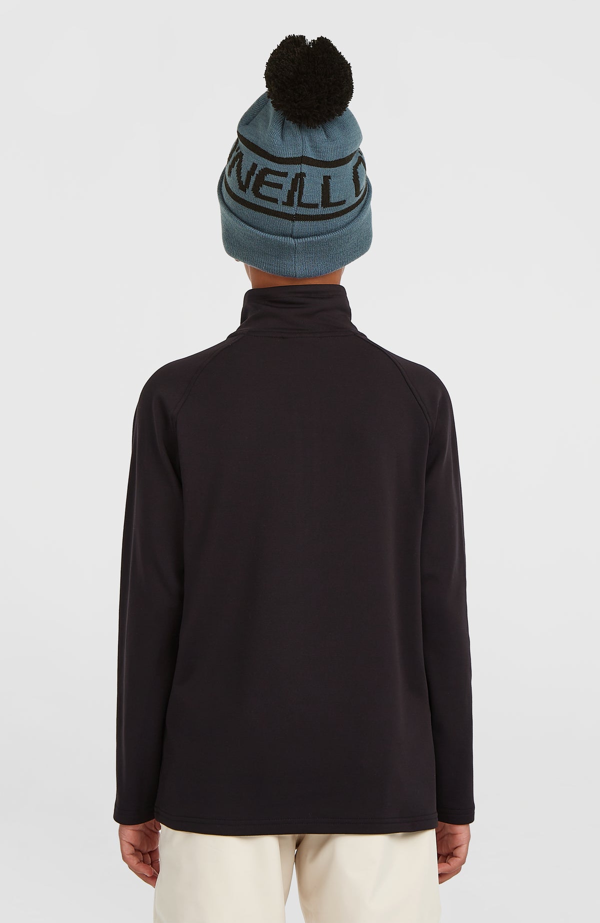 FWC'Cruz Fleecepullover für Jungen, schwarz, Rückansicht am Model mit Raglannähten