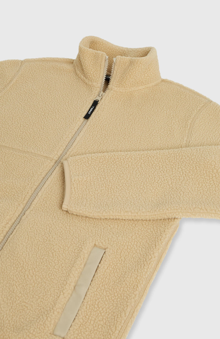 Flauschige Fleecejacke mit Reißverschluss | Olive Blush