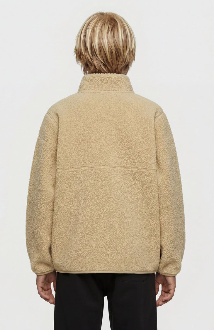 Flauschige Fleecejacke mit Reißverschluss | Olive Blush