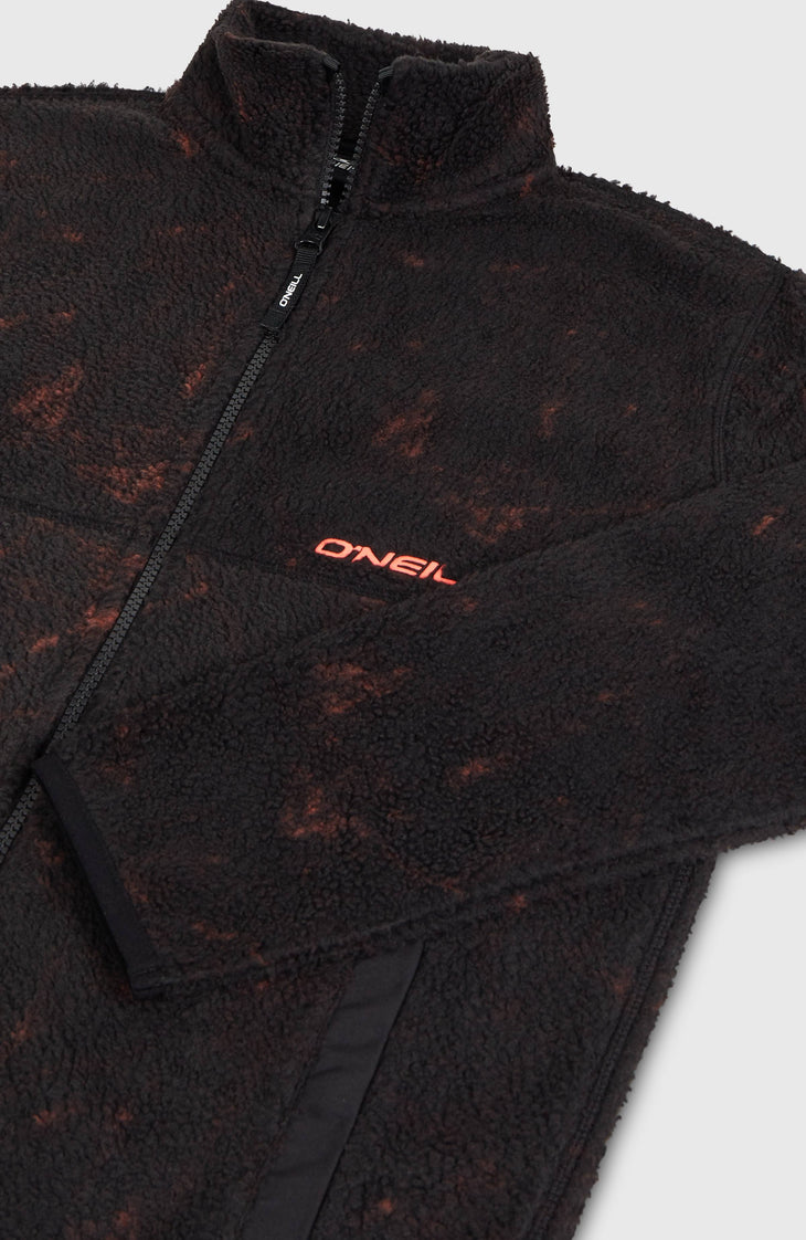 Flauschige Fleecejacke mit Reißverschluss | Black Basalt