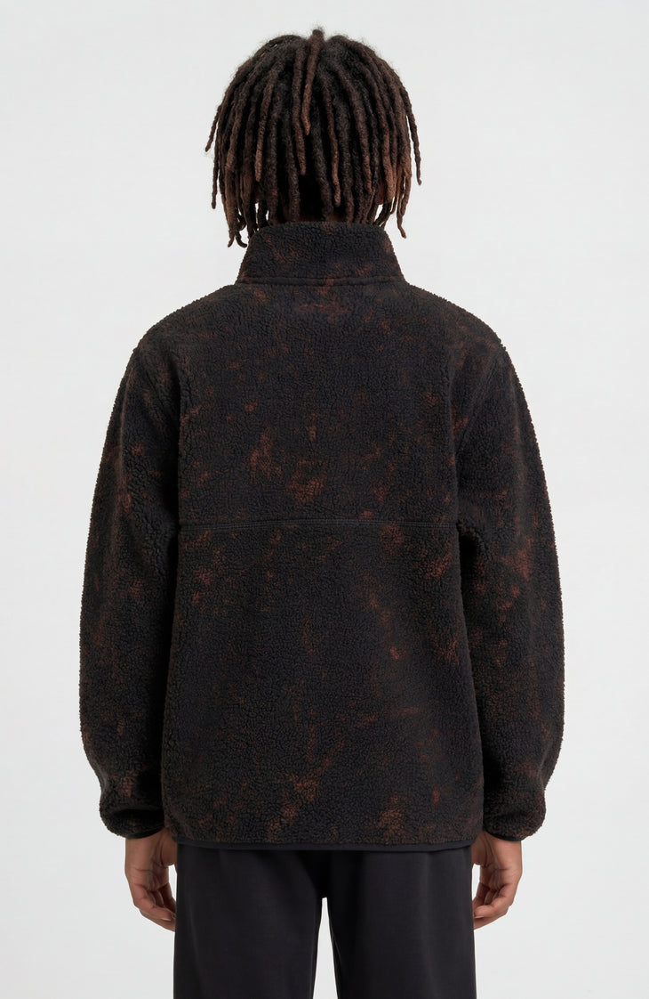 Flauschige Fleecejacke mit Reißverschluss | Black Basalt