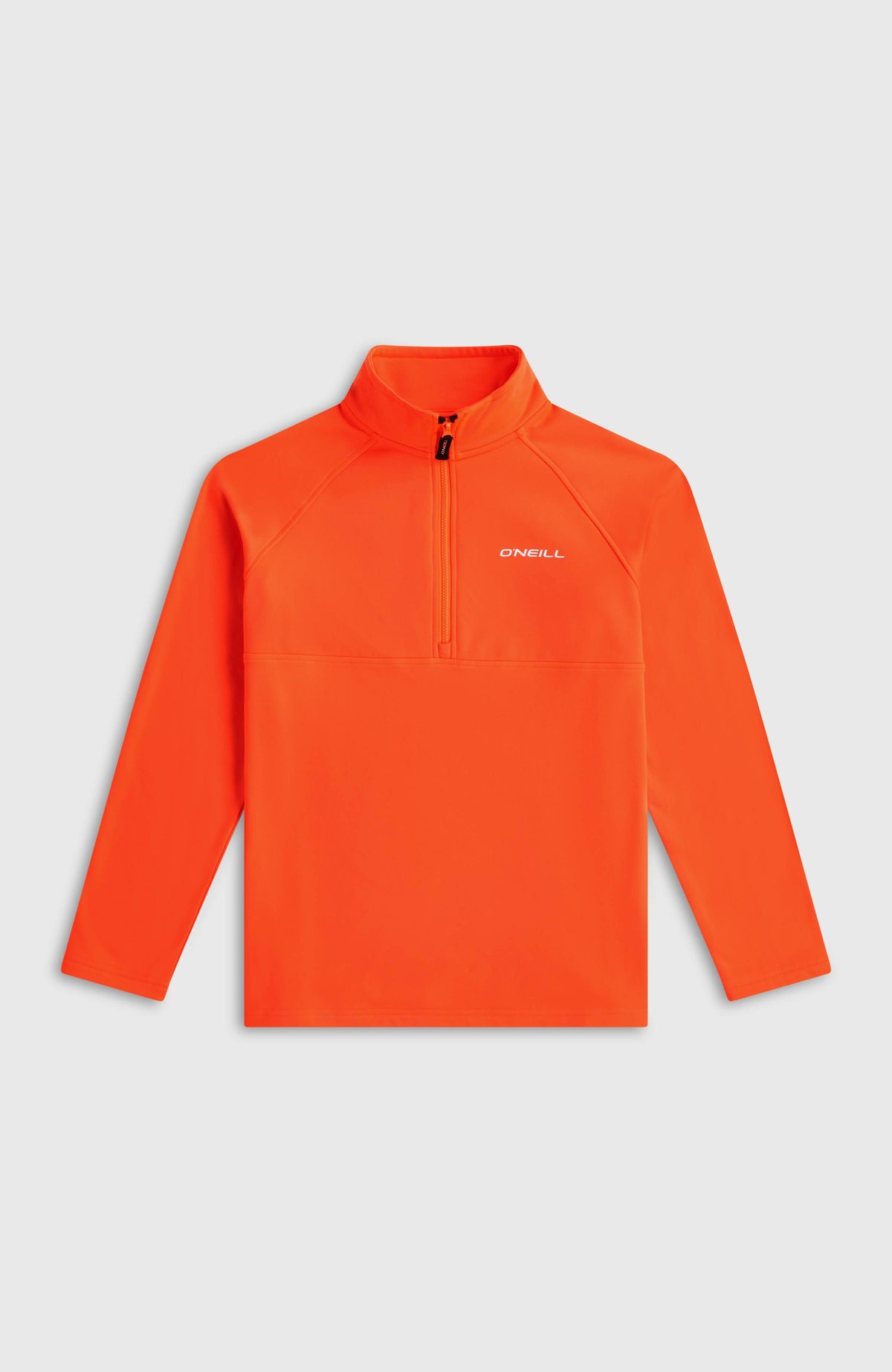 Roter FWC'Cruz Half-Zip Fleecepullover für Jungen, flach liegend von vorne mit Logo-Print