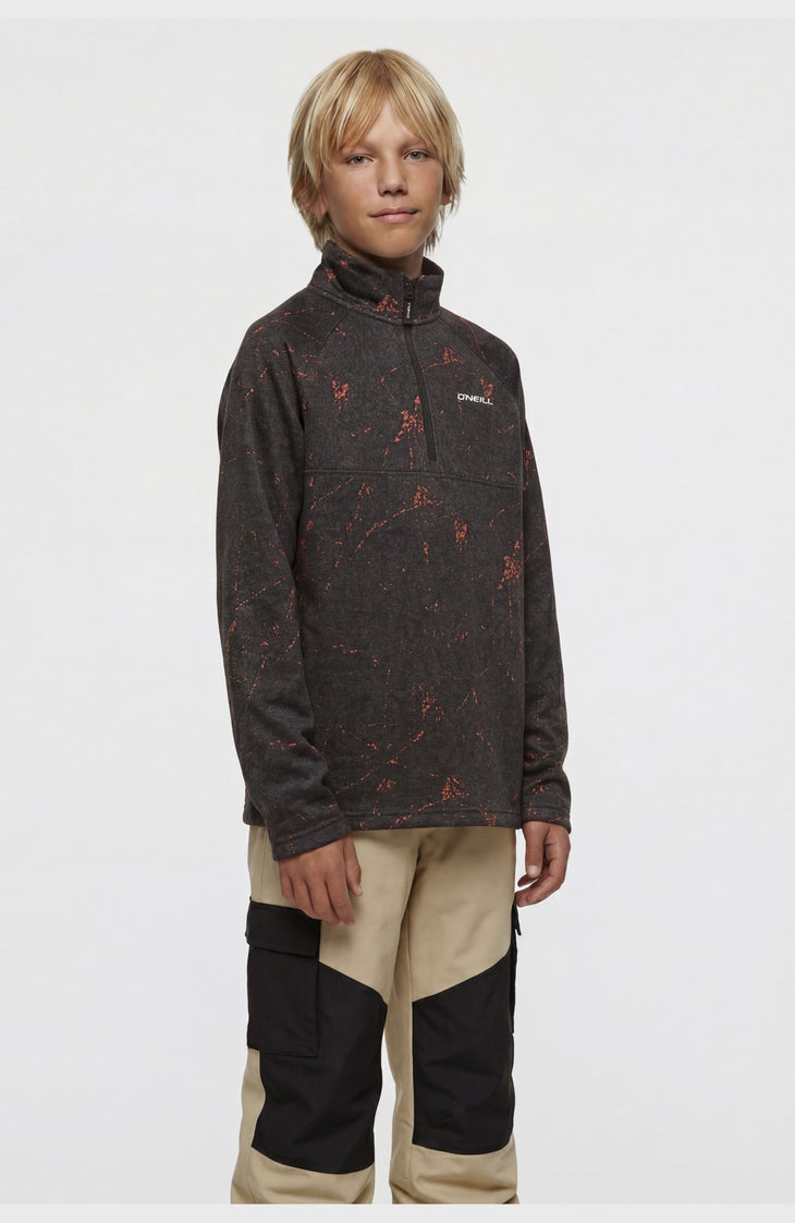 FWC'Cruz Printed Half-Zip Fleecepullover | Black Basalt