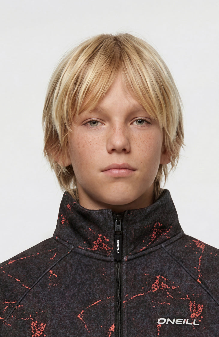FWC'Cruz Printed Half-Zip Fleecepullover | Black Basalt