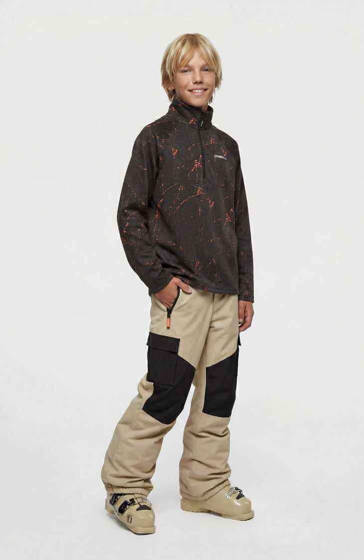 FWC'Cruz Printed Half-Zip Fleecepullover | Black Basalt