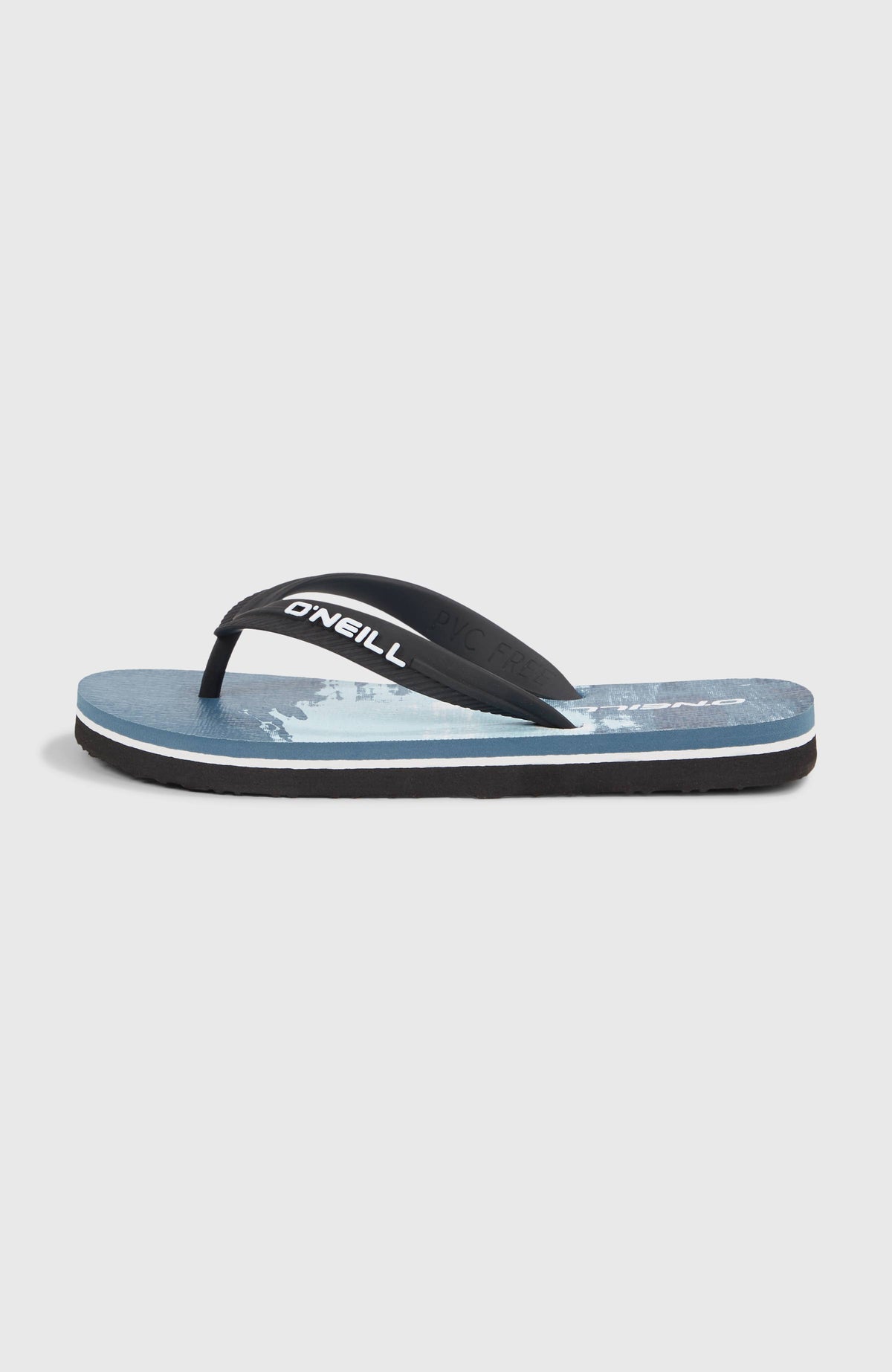 Profile Graphic Sandalen für Jungen, blau, freigestellt von der Seite, schwarzer Zehenriemen mit Logo