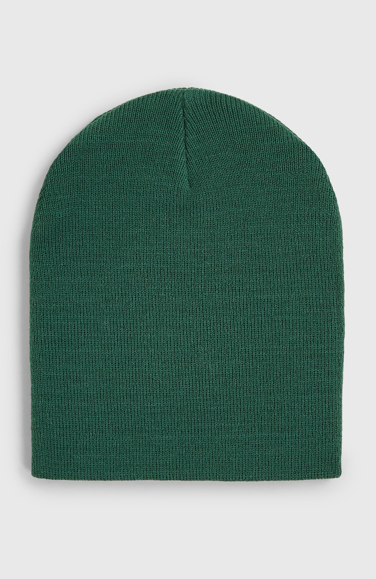 Dolomite Beanie für Jungen, grün, flach liegend in der Rückansicht mit sichtbarer Strickstruktur