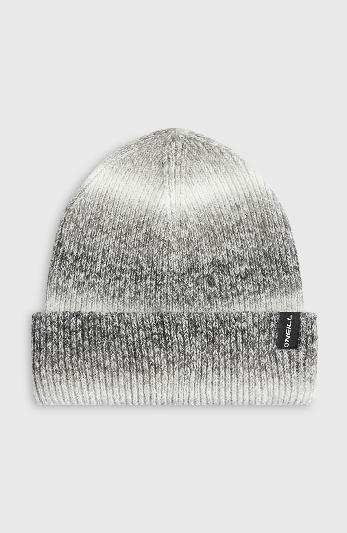 O'Neill Gradient Beanie für Jungen, schwarz meliert mit Farbverlauf in Weiß und Grau, Vorderansicht