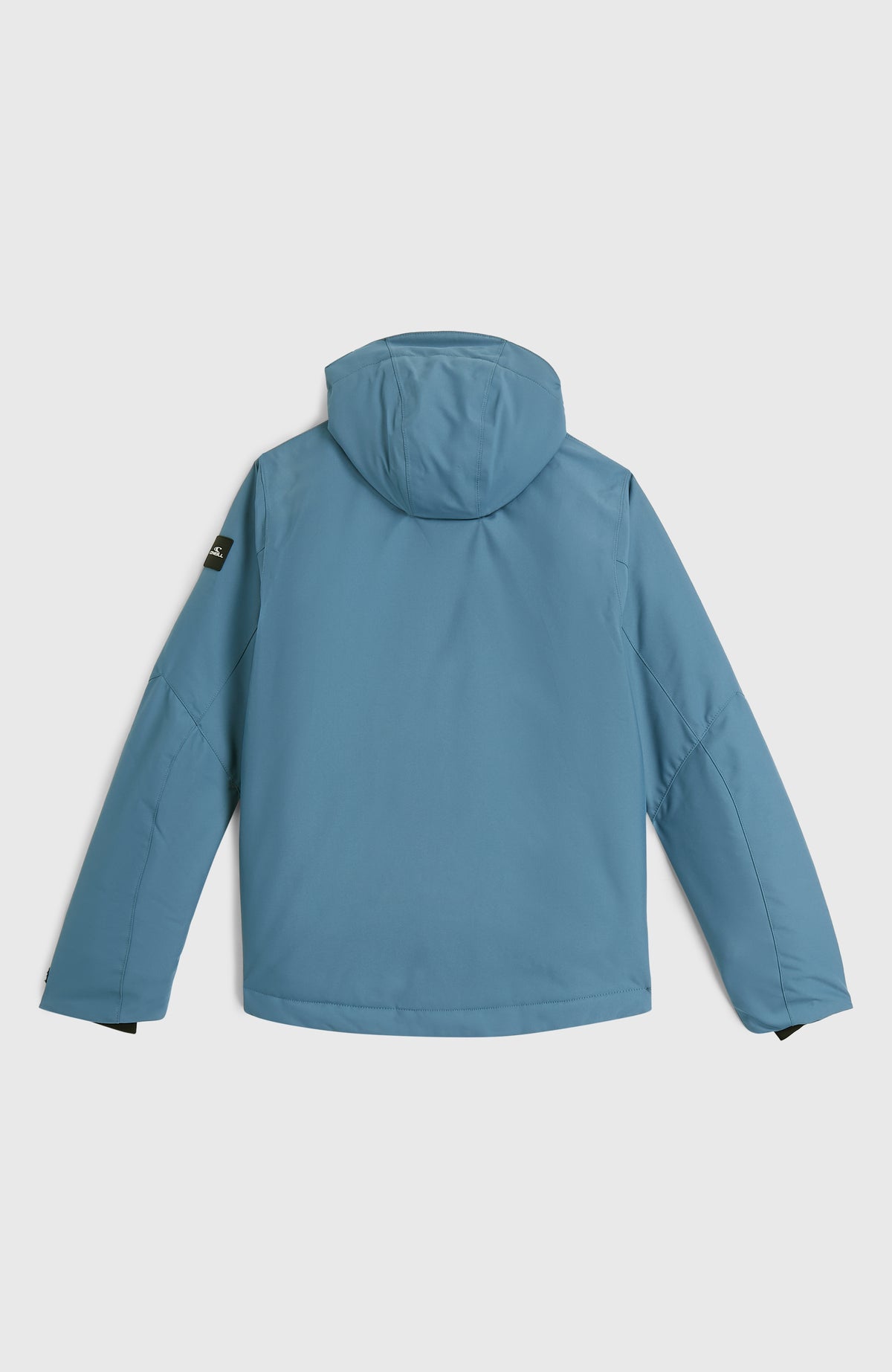 FWC'Cruz Skijacke für Jungen in Blau, flach liegend von hinten mit Kapuze und Logo-Patch am Ärmel