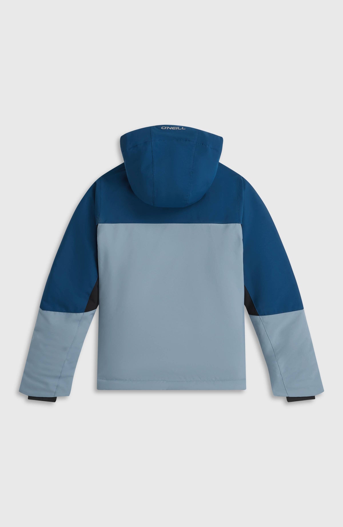 FWC'Cruz Triple Skijacke für Jungen, blau, flach liegend von hinten mit Kapuze und Logo am Kragenansatz