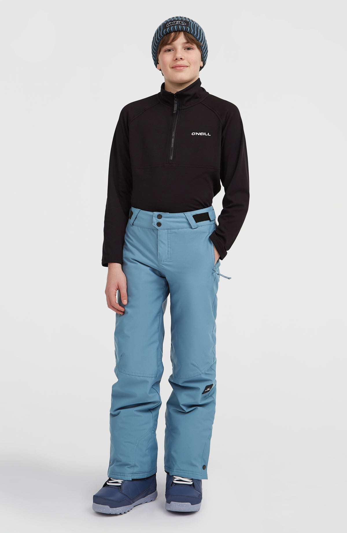 O'Neill FWC'Cruz Skihose für Jungen, blau, Frontalansicht getragen am Model