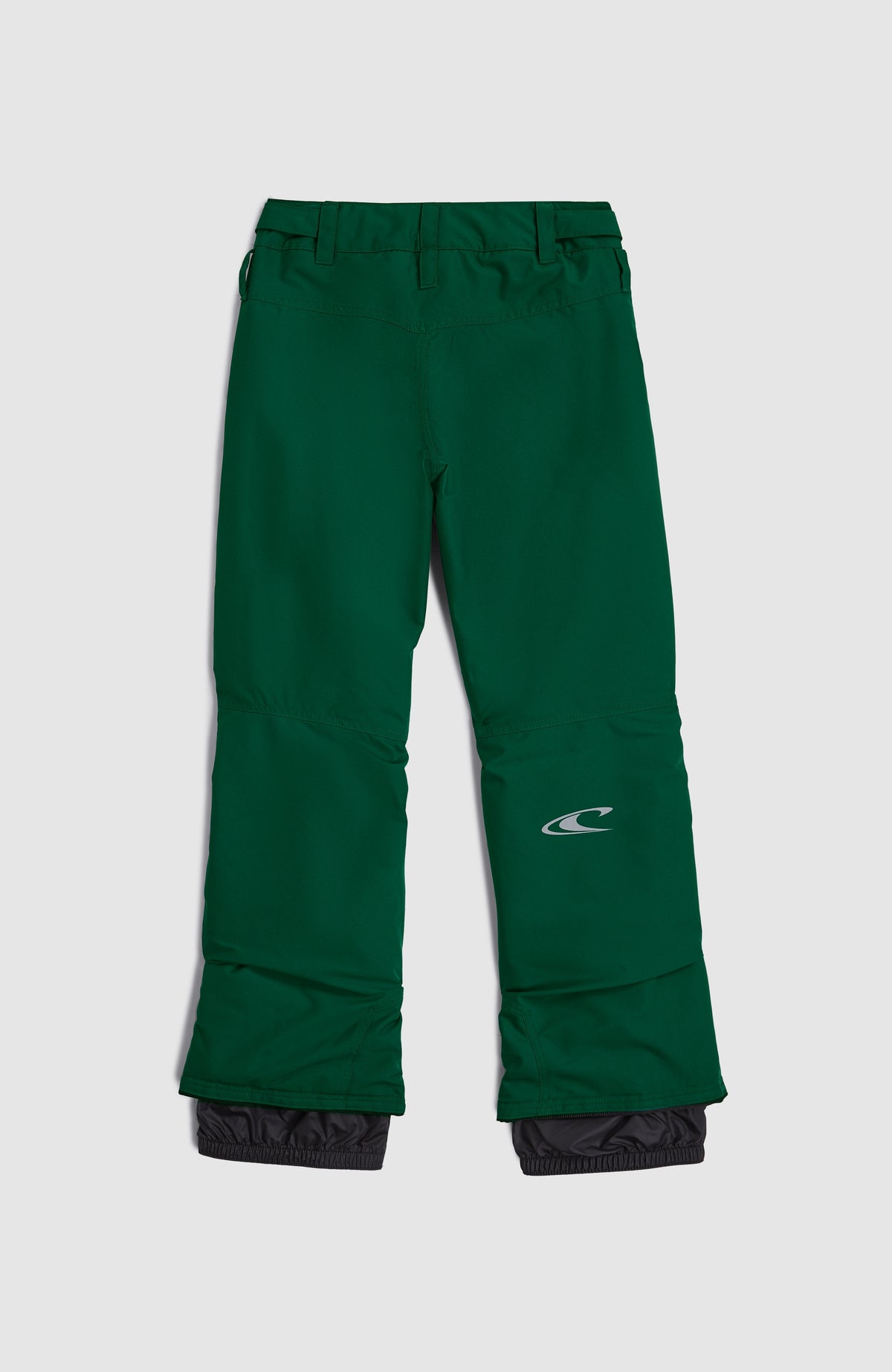 Grüne FWC'Cruz Skihose für Jungen, flach liegend von hinten mit Logo-Print am Hosenbein