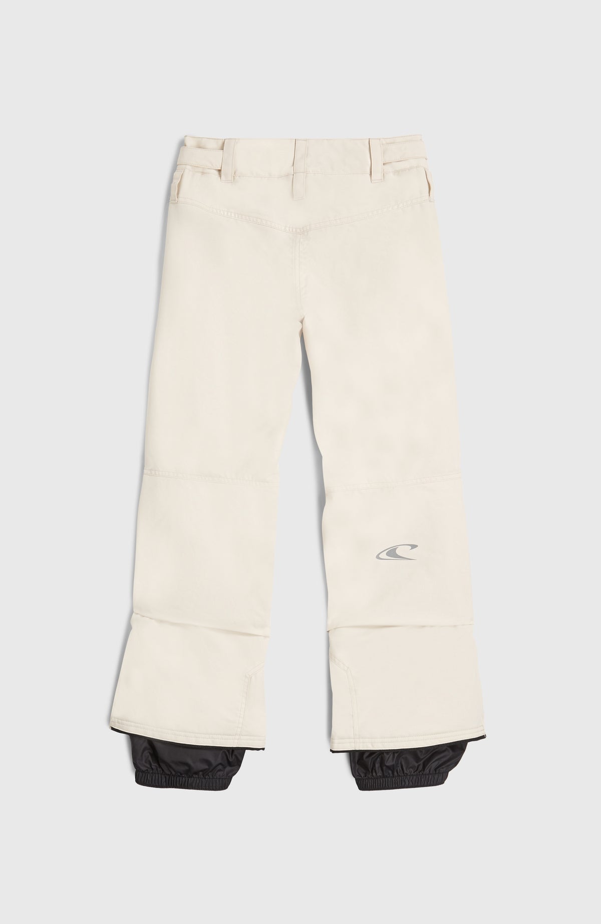 FWC'Cruz Skihose für Jungen, beige, flach liegend von hinten mit Logo-Print und Schneefang