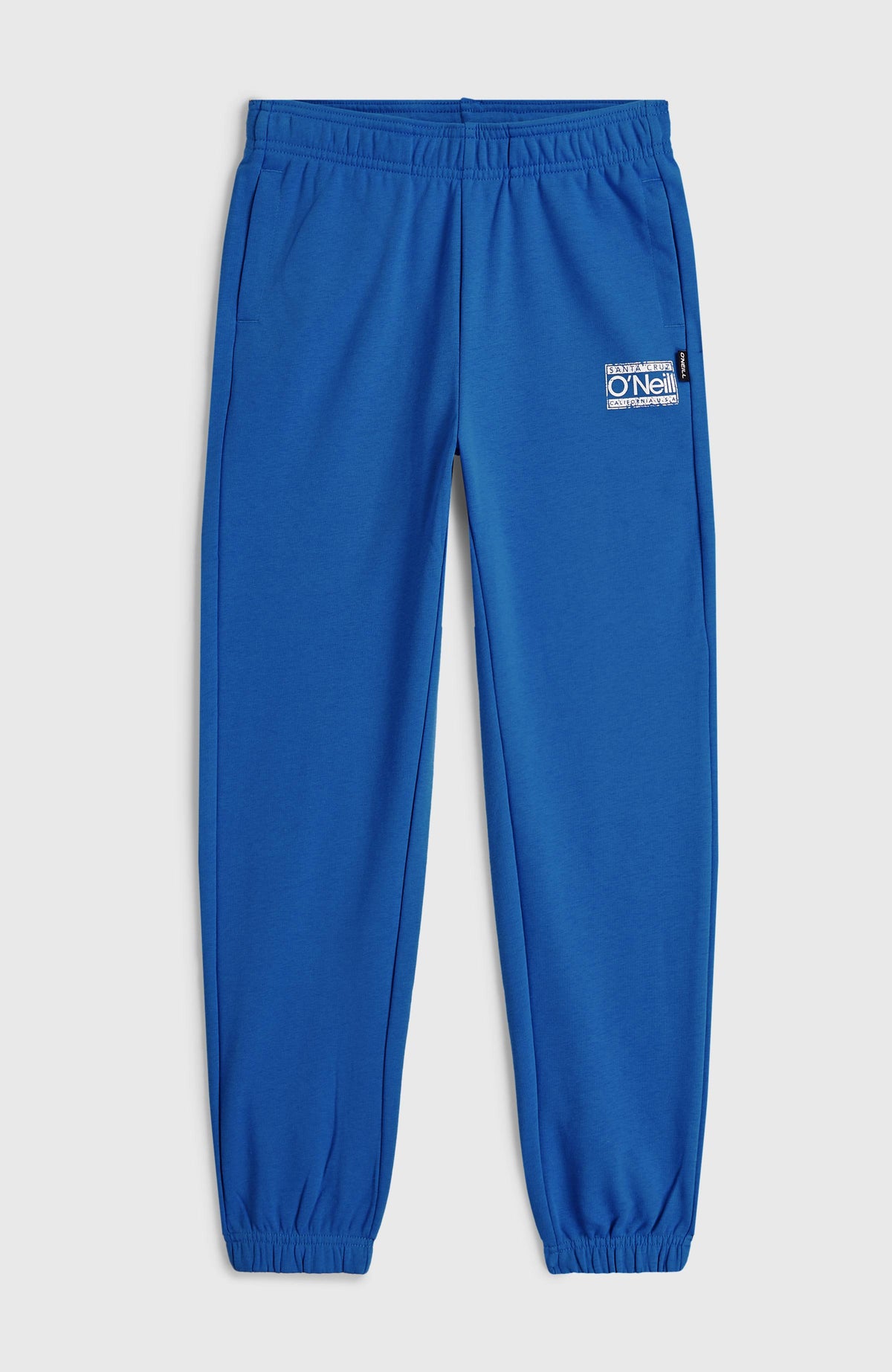 Cali Jogginghose für Jungen, blau mit Logo-Print in Weiß, flach liegend von vorne